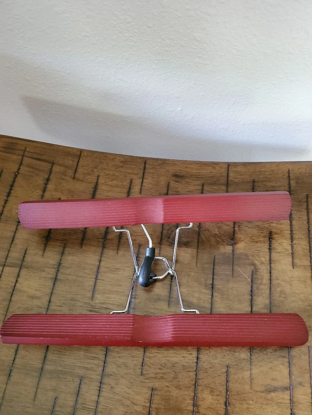 Wooden Pant Clamp Hangers  Natural Cherry Walnut Lot of 8